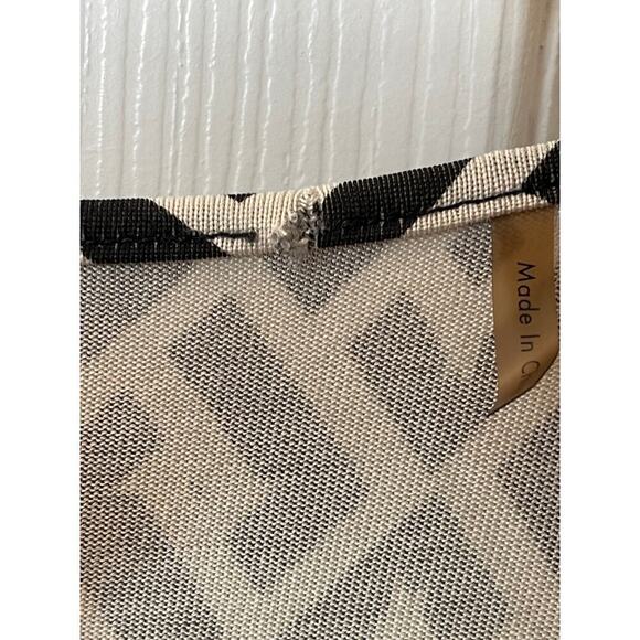 Diane Von Fransterburg 100% Silk Black White Geo Print 3/4 Sleeve Dress XS - Picture 5 of 6